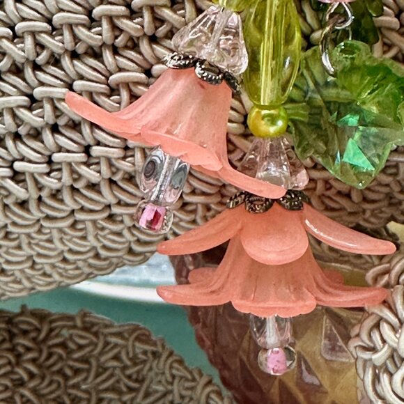 NEW - Handmade - Floral, Beaded Purse/Bag Charm - Picture 3 of 11